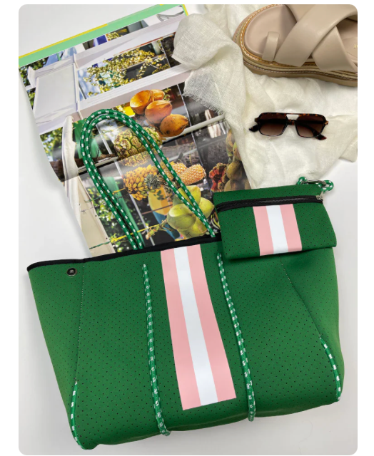 Neoprene Bag Vegan Tote Green
