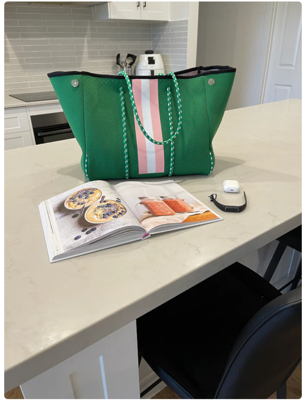 Neoprene Bag Vegan Tote Green